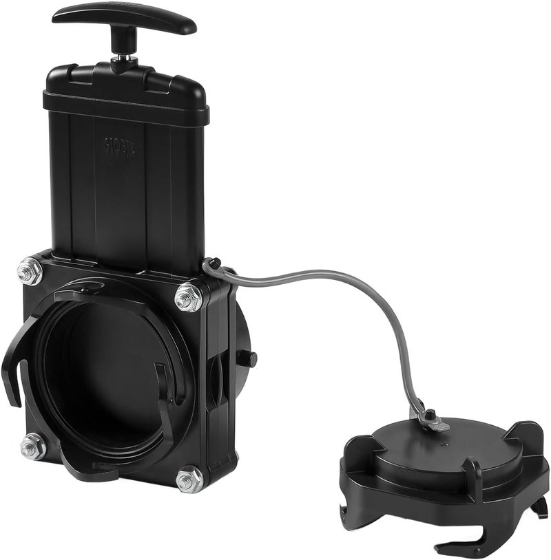 GLOBIZ Short Bayonet Hook Twist-On Waste Valve RV Gate Valve Compatible with Most Brands of Bayonet/Lug Adapter UV-Resistant(1Pack) Black(8050) - Image 1